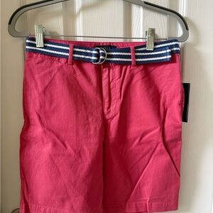 Ralph Lauren Kids Pink Shorts with Striped Belt